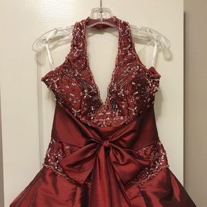 Tiffany Designs Burgundy Evening Gown